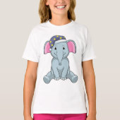 Elephant bij slaapstand met nachtelijk pet t-shirt (Voorkant)