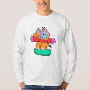 Elephant bij Snowboarding met Snowboard T-shirt