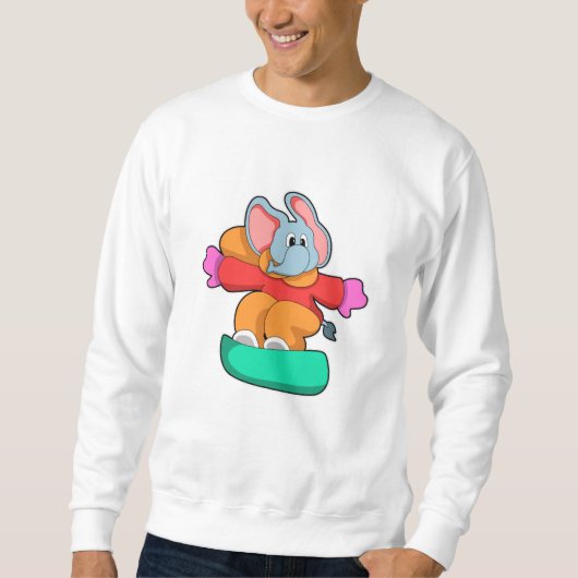 Elephant bij Snowboarding met Snowboard Trui (Voorkant)