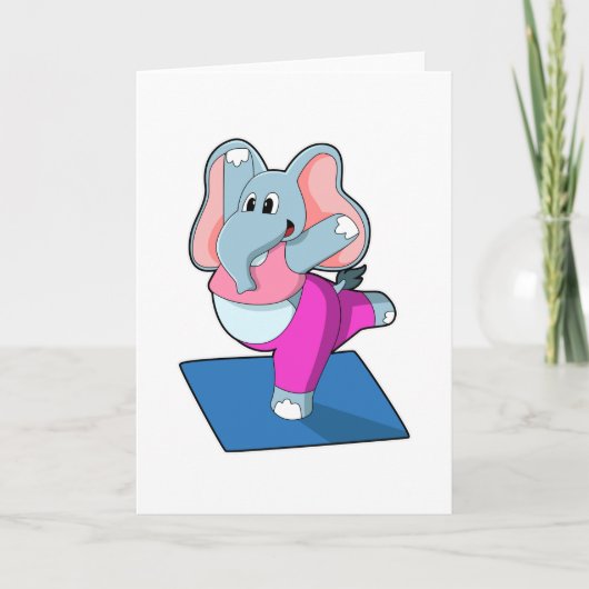 Elephant bij Yoga Stretching-oefeningen Kaart (Voorkant)