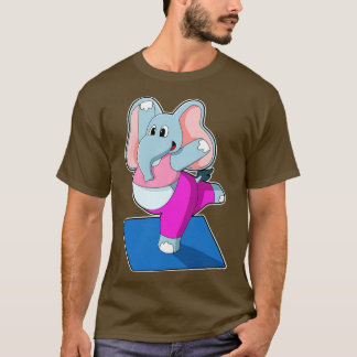 Elephant bij Yoga Stretching-oefeningen T-shirt