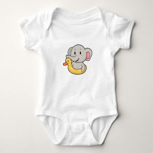 Elephant bij zwemmen met Swim-ring Romper (Voorkant)