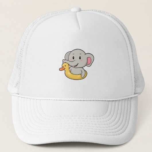 Elephant bij zwemmen met Swim-ring Trucker Pet (Voorkant)