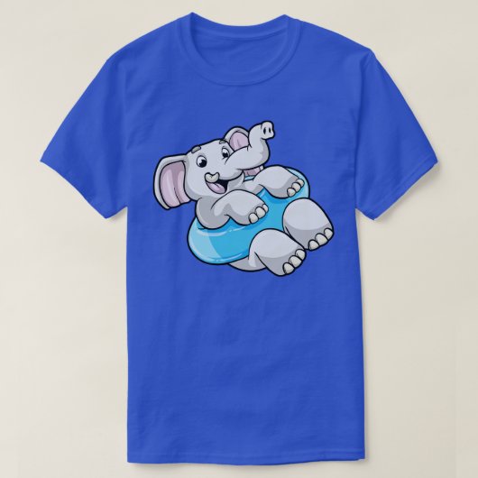 Elephant bij zwemmen met zwemring t-shirt (Design voorkant)