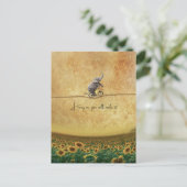 Elephant Bike Cycle TightRope Sunflower | Briefkaart (Staand voorkant)