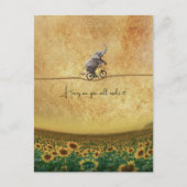 Elephant Bike Cycle TightRope Sunflower | Briefkaart (Voorkant)