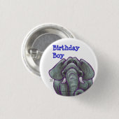 Elephant Birthday Boy Button (Voorkant /achterkant)
