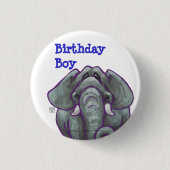 Elephant Birthday Boy Button (Voorkant)