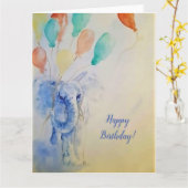 Elephant Birthday Card Kaart (Gele Bloem)