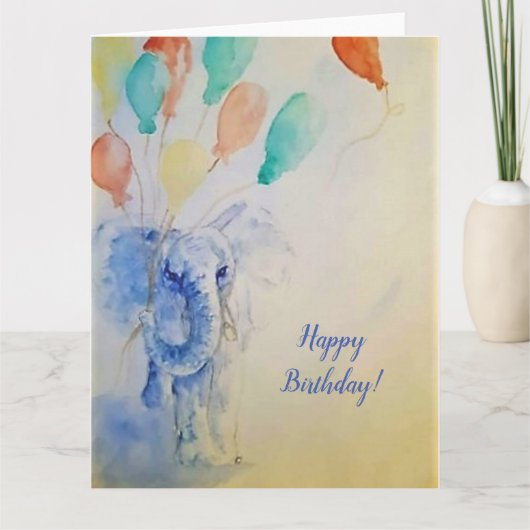 Elephant Birthday Card Kaart (Voorkant)