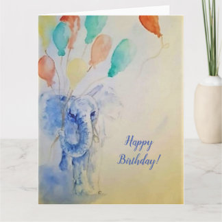 Elephant Birthday Card Kaart