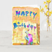 Elephant Birthday Card Kaart (Gele Bloem)