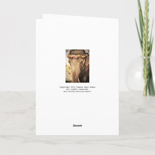 Elephant Birthday Card Kaart (Achterkant)