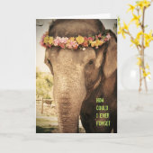 Elephant Birthday Card Kaart (Gele Bloem)