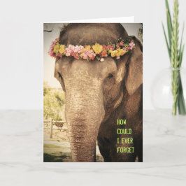 Elephant Birthday Card Kaart