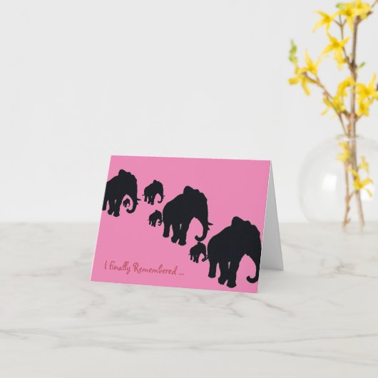 Elephant Birthday Card Kaart (Gele Bloem)