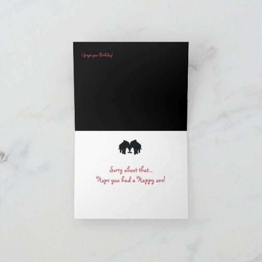 Elephant Birthday Card Kaart (Binnen)