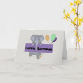 Elephant Birthday Greeting Kaart (Gele Bloem)