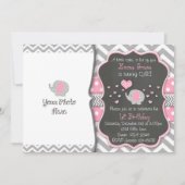 Elephant Birthday Invitation| Chalkboard Invite Kaart (Voorkant)