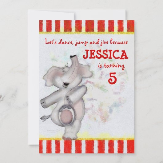 Elephant Birthday Kaart (Voorkant)