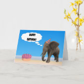 Elephant Birthday Kaart (Gele Bloem)