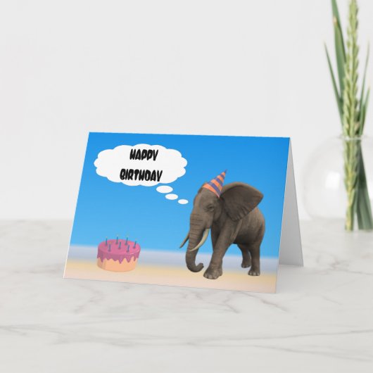 Elephant Birthday Kaart (Voorkant)