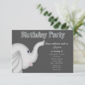 Elephant Birthday Party Invitation Kaart (Staand voorkant)