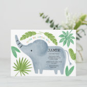 Elephant Birthday Party Invitation Kaart (Staand voorkant)