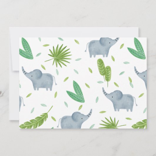 Elephant Birthday Party Invitation Kaart (Achterkant)