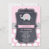 Elephant Birthday Party Invitations Kaart (Voorkant)