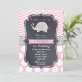 Elephant Birthday Party Invitations Kaart (Staand voorkant)