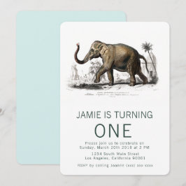  Elephant Birthday Uitnodiging