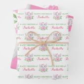 Elephant Birthday Wrapping Paper Sheets (In situ)