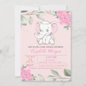 Elephant, bladeren, Baby, Florenz Baby shower Kaart (Voorkant)
