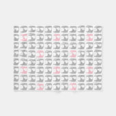 Elephant Blanket - grijs en roze Fleece Deken (Voorkant (Horizontaal))