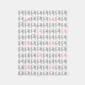 Elephant Blanket - grijs en roze Fleece Deken (Voorkant)