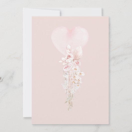 Elephant Blash roze ventilator Boho Baby shower Kaart (Achterkant)