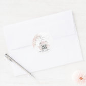 Elephant Blash roze ventilator Boho Baby shower Ronde Sticker (Envelop)