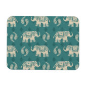 Elephant Blauwgroen Caravan Pattern Magneet (Horizontaal)