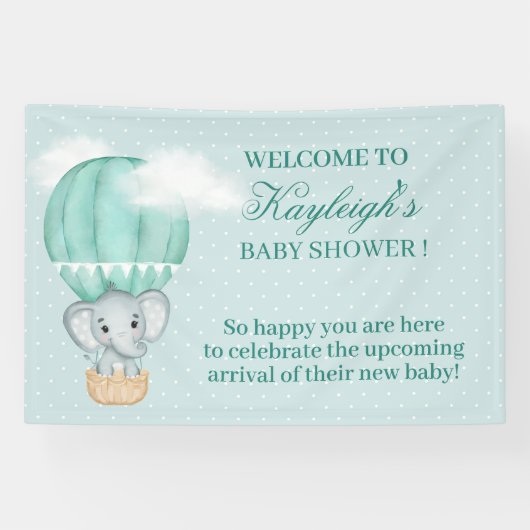 Elephant-Bleek Green Hot Air-ballonschoeisel Spandoek (Horizontaal)