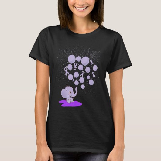 Elephant Blowing Up Purple Balloons Overdose Aware T-shirt (Voorkant)