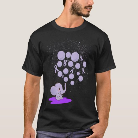 Elephant Blowing Up Purple Balloons Overdose Aware T-shirt (Voorkant)