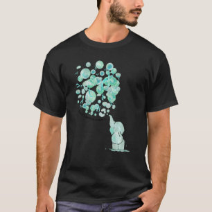 Elephant Blows up Blauwgroen ballons Fragile X Syn T-shirt