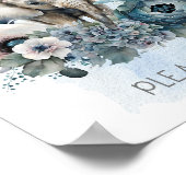 Elephant Blue Baby shower Guest Book Gelieve te on Poster (Hoek)