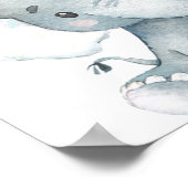 Elephant blue ballonboy baby shower welkomstbord poster (Hoek)