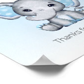 Elephant Blue Balloon Baby shower Behandeling Post Poster (Hoek)