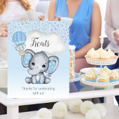 Elephant Blue Balloon Baby shower Behandeling Poster