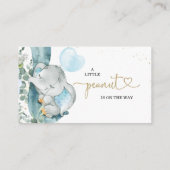 Elephant Blue Balloon Baby shower Diaper Raffle Informatiekaartje (Achterkant)