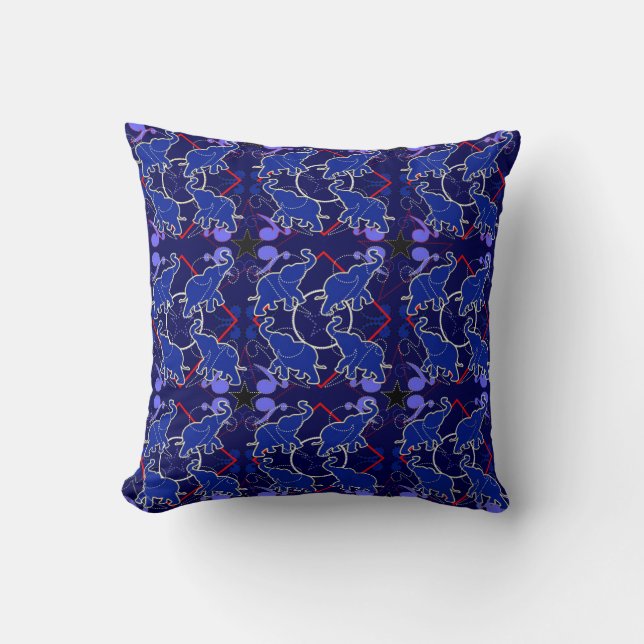 Elephant Blue Bandana Pillow Kussen (Voorkant)