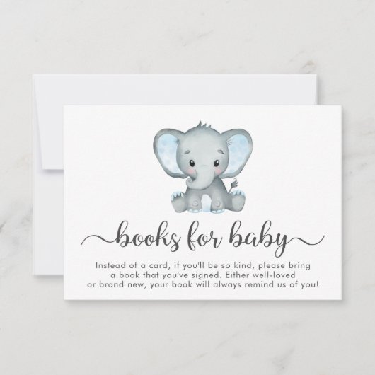Elephant Blue Boeken voor Baby shower Kaart (Voorkant)
